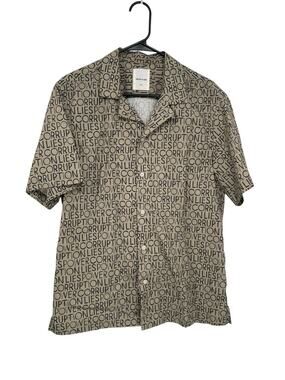 Wood Wood Brandon Shirt Power Corruption Lies Khaki Black Size Medium